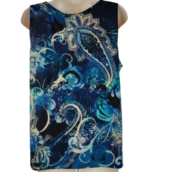 Easywear by chico Womens multicolor blue tank top size 2 chico size L sleeveless - Picture 10 of 16